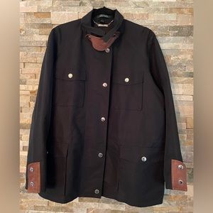 Lauren by Ralph Lauren Black Jacket with Brown Accents, 2X
